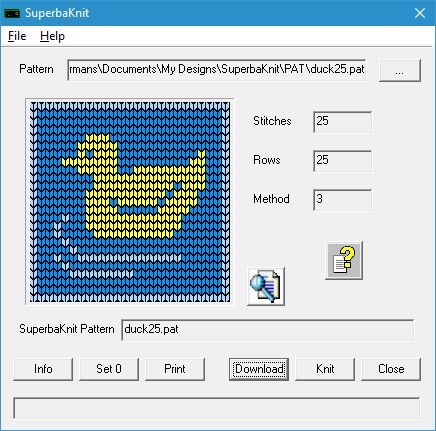 SuperbaKnit Main screen